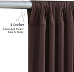 30x10ft Brown Backdrop Curtains with Lights Photo Drapes Wrinkle Free Fabric Backdrop Curtain for Wedding Birthday Party Baby Shower Bridal Shower Home Party Background Decorations - Image 5