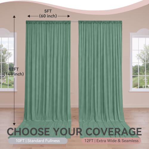 10 ft x 40 ft Sage Green Backdrop Curtains for Parties, Wrinkle Free Sage Green Photography Backdrop Drapes for Wedding Boys Birthday Baby Shower Bridal Shower Party - Image 6