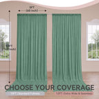 10 ft x 50 ft Sage Green Backdrop Curtains for Parties, Wrinkle Free Sage Green Photography Backdrop Drapes for Wedding Boys Birthday Baby Shower Bridal Shower Party - Image 5