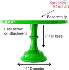 11-Inch Green Melamine Cake Stand Pedestal Reusable Dessert Party Display - Image 4