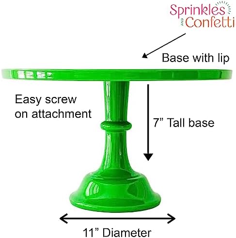 11-Inch Green Melamine Cake Stand Pedestal Reusable Dessert Party Display - Image 4