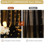 Wish Care 20x10FT Black Wrinkle Free Backdrop Curtains with Lights String for Parties - Photo Curtain Backdrop with Lights for Wedding Decorations, Bridal Baby Shower Birthday Party Photography - Image 5