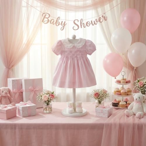 Bucherry Baby Clothes Display Stand Wooden Baby Shower Clothes Rack, White - Image 5