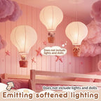 Baquler 1 Pcs 12 Inch Hot Air Balloon Lampshade Without Light Hanging Hot Air Balloon Decorations White Linen Fabric Lamp Shades Gifts for Nursery Kids Living Room Baby Shower Party Decor - Image 5