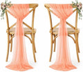 MDS Pack of 125 Chiffon Chair Sashes for Wedding & Event Décor - Peach by MDS
