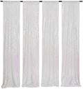 Poise3EHome White Iridescent Sequin Backdrop Curtains,4 Panels 2FTx8FT Glitter Background for Party Birthday Party Baby Shower Wedding Christmas Thanksgiving Halloween Holiday Festival Decor by Poise3EHome