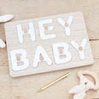 Ginger Ray Hello Baby Alternative Baby Shower Guest Book Wooden Puzzle - Image 2