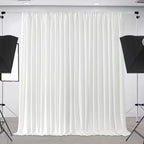 Joydeco 10x10ft White Backdrop Curtain for Parties, Wrinkle Free White Curtains Photo Backdrop for Wedding Decor, Birthday Party Graduation Baby Shower Photography(5ft x 10ft, 2 Panels) - Image 3