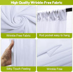 Wokceer White Backdrop Curtain for Parties Backdrop Drapes, 2Pack 10x8FT - Image 4