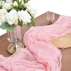 Pink Cheesecloth Table Runner Fall Wedding Birthday Party Home Decor 6 Pack - Image 6