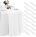 16 Pack White Cheesecloth Table Runners 20x120 Inch Gauze Table Runner Cheese Cloth 10FT White Table Runner Rustic Sheer Runner for Wedding Birthday Party Baby Shower Table Decor by Yorcari