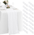 16 Pack White Cheesecloth Table Runners 20x120 Inch Gauze Table Runner Cheese Cloth 10FT White Table Runner Rustic Sheer Runner for Wedding Birthday Party Baby Shower Table Decor by Yorcari