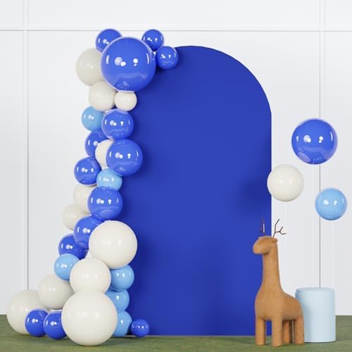 7.2FT Arch Backdrop Cover Royal Blue Spandex Arch Cover Chiara Round Top Arch Cover Backdrop Fabric for Wedding Ceremony Metal Arch Backdrop Stand Cover for Birthday Baby Shower Decorative Supply by FANPROMS