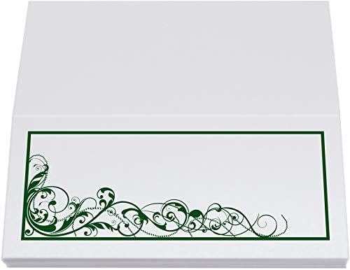 Scribble Vintage Swirl Place Cards, Hunter Green, Set of 150, Pre-cut and S - Image 5