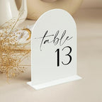 HOODO White Arch Wedding Table Numbers 1-15 with Stands, 5"x7" Arched Acrylic Signs and Holders, White Arch Table Numbers for Wedding Reception, Centerpiece, Party, Anniversary, Event - Image 6