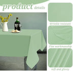 6 Pack Tablecloth 60 x 102 inch Polyester Table Cloth for 6 Foot Rectangle Tables,Stain and Wrinkle Resistant Washable Fabric Table Covers Polyester Sage Green Table Clothes for Wedding,Party,Banquet - Image 3