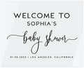 Andaz Press 16"x20" White Acrylic Personalized Baby Shower Welcome Sign, Gender Neutral Script Large Custom Sign for Easel Stand, Baby Shower Decorations by AndazPress