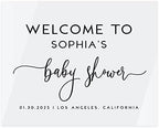 Andaz Press 16"x20" White Acrylic Personalized Baby Shower Welcome Sign, Gender Neutral Script Large Custom Sign for Easel Stand, Baby Shower Decorations by AndazPress