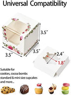 Happyhiram 100 Pack Rose Floral Single Cupcake Boxes with Inserts & Window - Image 3
