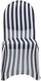 YOUR CHAIR COVERS - 6 Pack Stretch Spandex Chair Bands Striped - Black and White, Wedding Slip, Premium Quality - Image 3