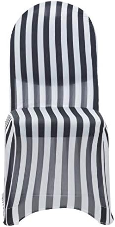 YOUR CHAIR COVERS - 6 Pack Stretch Spandex Chair Bands Striped - Black and White, Wedding Slip, Premium Quality - Image 3