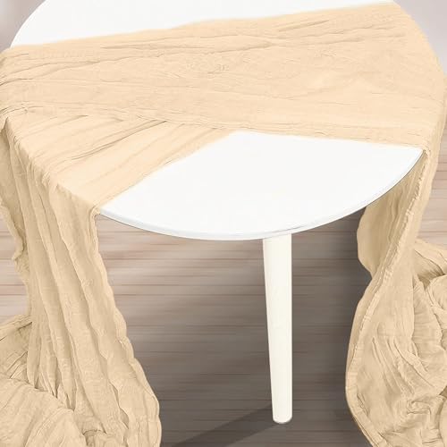 6 Pack Nude Cheesecloth Table Runner 35x120 Inch 10Ft Rustic Gauze Cheese Cloth Table Runner Sheer Cheesecloth Table Runners for Wedding Party Bridal Shower Decoration - Image 3