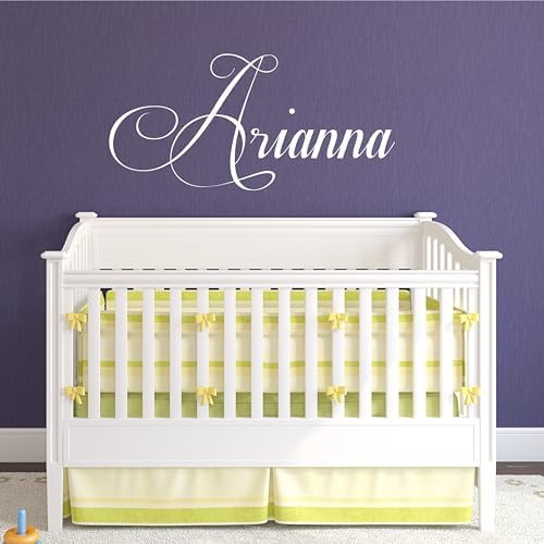 Fancy Cursive Single Personalized Custom Name Vinyl Wall Art Decal Sticker 40" W, Girl Name Decal, Girls Name, Nursery Name, Girls Name Decor, Girls Bedroom Decor, PLUS FREE 12" WHITE HELLO DOOR DECAL - Image 6