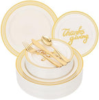 ejonirinjonir 150pcs Sturdy Thanksgiving Plastic Plates For Fall Dinner by Ejonirinjonir