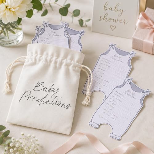 Club Green Baby Shower Prediction Cards and Canvas Bag x 20 - Image 3