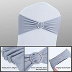 Babenest 50PCS Spandex Chair Sashes Bows with Buckle for Wedding Deco, Grey - Image 5