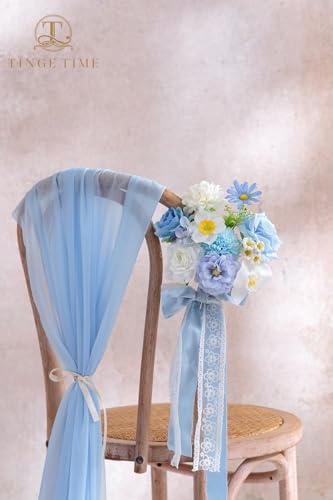 TINGE TIME Artificial Wedding Flower Combo, Blue Rose Peony Flowers - Image 6