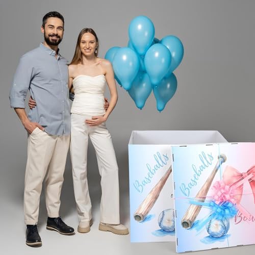 AmazingSpark 28in Giant Gender Reveal Gift Box Kit, Baseballs or Bows - Image 5