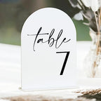 White Arch Acrylic Table Numbers with Stands 1-30, 5x7" White Arched Acrylic Sign and Bases, Arch Table Numbers for Centerpiece Wedding Reception - Image 3