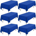 Showgeous 60x126 Inch Royal Blue Rectangle Tablecloth 6 Pack Fit 7FT Table by Showgeous