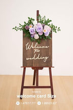 2pcs Purple Deluxe Welcome Sign Artificial Flowers Wedding Backdrop Garland Hanging Floral Arrangements for Ceremony Reception Entryway Board Sweetheart Table - Image 4