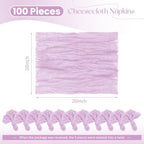 100 Pack Lavender Cloth Napkins 20x20 Inch Cheesecloth Napkins - Image 2