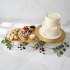 Gold 3Pcs Half-Circle Nesting Metal Cake Stand Set 8/10/12 Inch Tray - Image 6