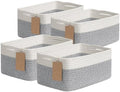 Goodpick 4 Pack Storage Baskets for Organizing Shelves, Gray & White by Goodpick