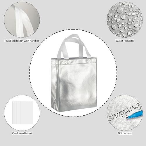 BLEWINDZ 100 Medium Reusable Gift Bags with Handles - Ideal Party Favors & Shopping Bags (10 Colors) - Image 6