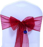 MDS Pack of 100 Organza Chair Sashes for Wedding & Event Décor – Maroon - Image 2