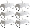 DRESSMAKER 6 Pack White Table Cloth Rectangle 60X126 Inch Fit 8FT Table by Dressmaker