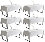 DRESSMAKER 6 Pack White Table Cloth Rectangle 60X126 Inch Fit 8FT Table by Dressmaker