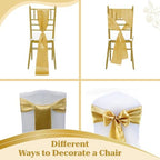 MDS® Pack of 125 Satin Chair Sashes for Wedding & Events – Gold - Image 4