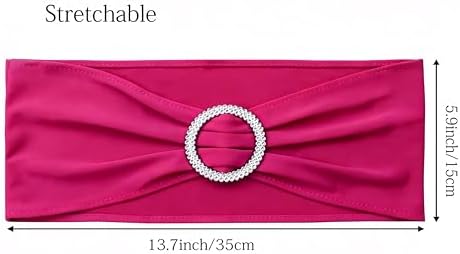 50 Pack Hot Pink Spandex Chair Sashes - Image 3