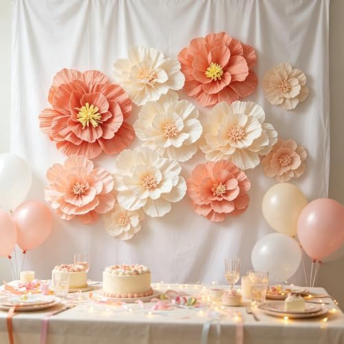 36 Pcs Tissue Paper Flowers Decorations for Wall,8" 10" 12" Crepe Paper Flowers for Floral Party Wedding Baby Bridal Shower Birthday Wall Decor (36, Assorted Color) - Image 5