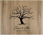 Andaz Press Large Wooden Welcome Sign for Wedding, Rustic Welcome Sign 16" x 20" Custom Names & Date Tree Thumbprint Wedding Signage English Oak MDF Wood Finish Wedding Reception Indoor Outdoor Signs by AndazPress
