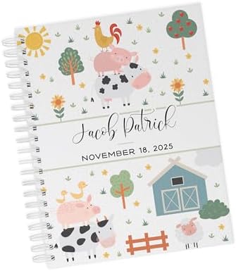 Personalized Baby Memory Book - Hardcover First Year Album Customized with Baby’s Name - Prompted Baby Journal (Farm Life) by Unknown