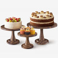 Tidita Set of 3 Size Wood Cake Stand Set, Easy To Assemble (Walnut color) by TIDITA