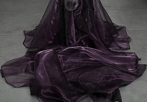 95 Yard Organza Fabric 44" Wide for Wedding Event Décor - Plum - Image 3