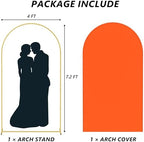 Neatsure Arch Backdrop Stand and Cover Set, 7.2FT Metal Photo Balloon Arch Backdrop Stand for Wedding Birthday Party Baby Shower Ceremony Graduation Decoration, OrangeRed - Image 3